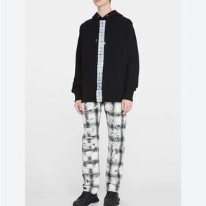 Givenchy Men’s Straight Leg Black White Stripe Painted Distressed NWT $ 2120.00